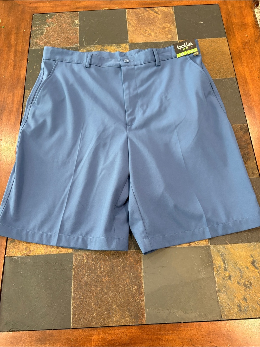 New with tags! Bollé Men's Blue Performance Golf Shorts size 38.